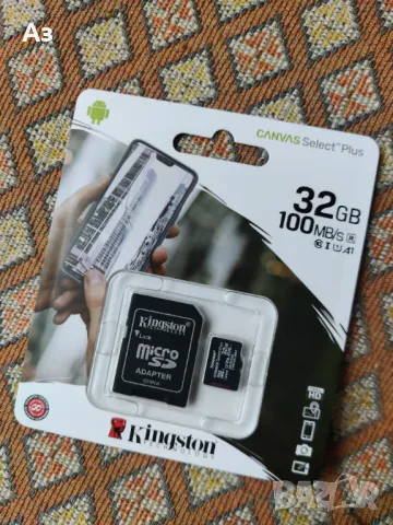 Продавам Карта памет Kingston Canvas Select+ Micro SD 32GB – 3 броя налични, снимка 2 - Друга електроника - 48151126