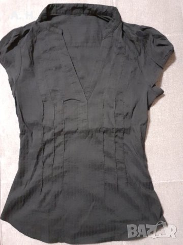 Черна риза с къс ръкав