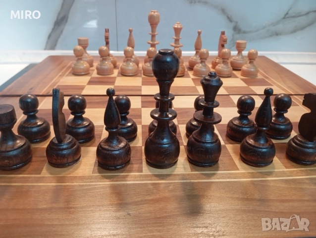 Шах с дървени фигури, снимка 3 - Шах и табла - 52643195