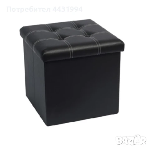 Табуретка Muhler Eco, черен с бял шев, снимка 1