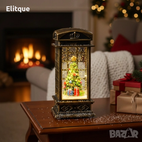 Коледна снежна лампа с LED светлина – празнична магия за уютен дом и топъл коледен дух, снимка 6 - Декорация за дома - 52820237