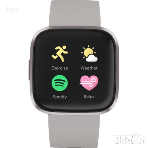 Висок Клас Умен НОВ Часовник Smartwatch Fitbit Versa 2, NFC, Stone/Mist Grey - 24месеца гаранция, снимка 2 - Друга електроника - 46410228
