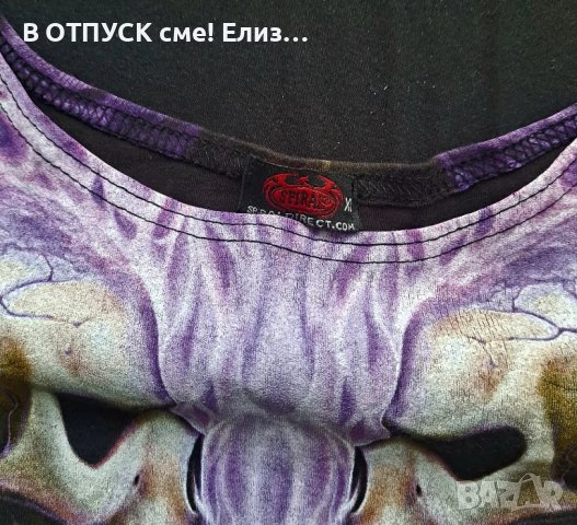 Тениска тотал принт скелет черепи MADE IN UK марка SPIRAL direct, снимка 7 - Тениски - 51286888