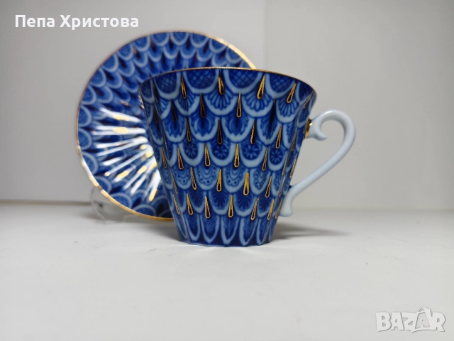 Чаша за чай от ЛФЗ Ломоносов, снимка 4 - Чаши - 52655284