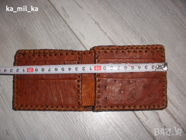 Портфейл - Мъжки, Щраусова кожа, снимка 5 - Портфейли, портмонета - 52915988