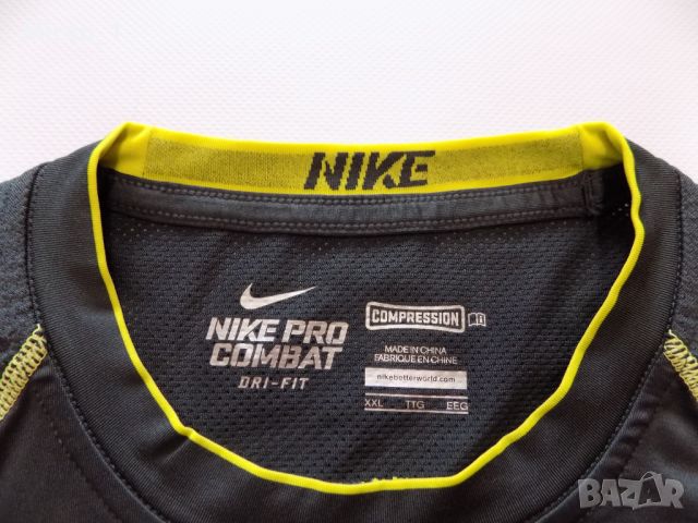 Тениска nike pro combat найк потник блуза оригинал спорт фитнес крос мъжка XXL, снимка 7 - Тениски - 45966285