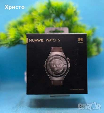 НОВ!!! Smartwatch HUAWEI Watch 5, 46 мм, Aerospace-Grade Titanium Case with Dark Brown Strap, снимка 3 - Смарт часовници - 51798385