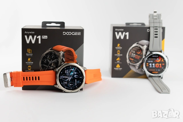 Смарт часовник Doogee Anywise W1 Pro - 1.43" AMOLED, Stainless Steel