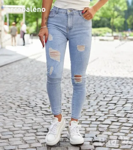 Дамски изтъркани тесни дънки Monalda