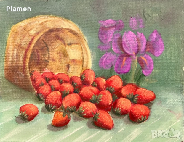 КАРТИНА МАСЛО НАТЮРМОРТ УНИКАТ, снимка 2 - Картини - 54068328