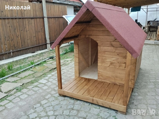 Дървена къща за големи кучета Алабай Кане Корсо големи породи кучета , кучешка колиба къща куче, снимка 4 - За кучета - 53904818
