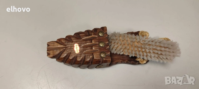 Стара дървена поставка за четка, снимка 5 - Антикварни и старинни предмети - 54276559