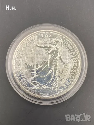 Сребърна монета Britannia 1oz, снимка 1 - Нумизматика и бонистика - 46955567