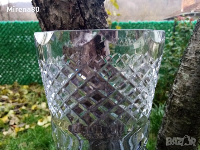 Българска кристална ваза, снимка 2 - Вази - 52654247