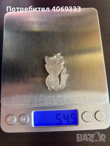 Сребърна висулка котка 950 5.43гр, снимка 3 - Колиета, медальони, синджири - 49909920