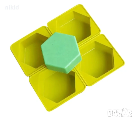 Шестоъгълник 4 шестоъгълници шестоъгълника дълбок силиконов молд форма шоколад гипс сапун