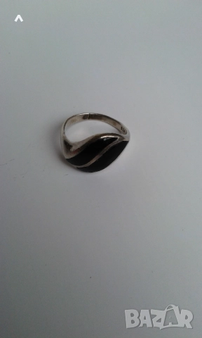 Сребърен пръстен с оникс, снимка 2 - Пръстени - 52351742