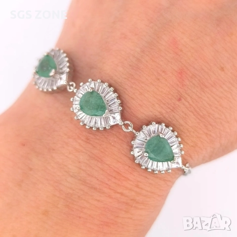 СРЕБЪРНА ГРИВНА С ИЗУМРУД, РУБИН, СИН ИЛИ РОЗОВ ТОПАЗ, снимка 9 - Гривни - 52296200