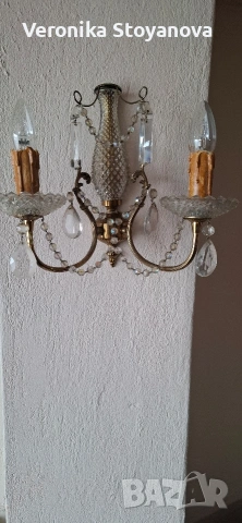 Аплик с кристали, снимка 3 - Антикварни и старинни предмети - 53391349