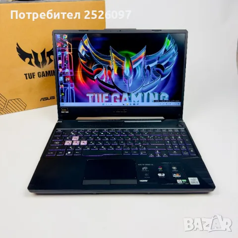 ASUS TUF F15/15,6”IPS 144Hz/i5-10300H/GTX 1650/16GB RAM/512GB NVMe/RGB, снимка 1 - Лаптопи за игри - 47091847