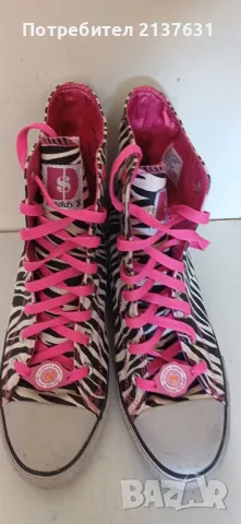 ДАМСКИ КЕЦОВЕ  - ПРИНТ с РОЗОВО - N 40, снимка 2 - Кецове - 50322612