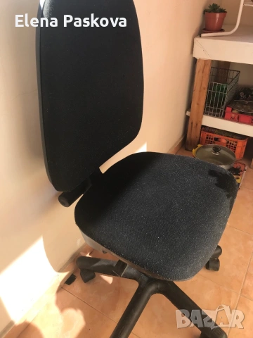 стол за офис, бюро на колелца, черен, с регулируема на височина седалка, снимка 4 - Столове - 53734610