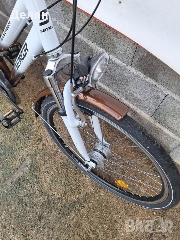 Велосипед SENATOR 26",алуминиева рамка,преден амортисьор,скорост 3×7,монтаж SHIMANO,фар,стоп, снимка 6 - Велосипеди - 53600246