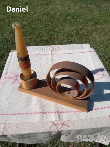 Свещници дървни, метални и мраморни, снимка 7 - Декорация за дома - 53995868