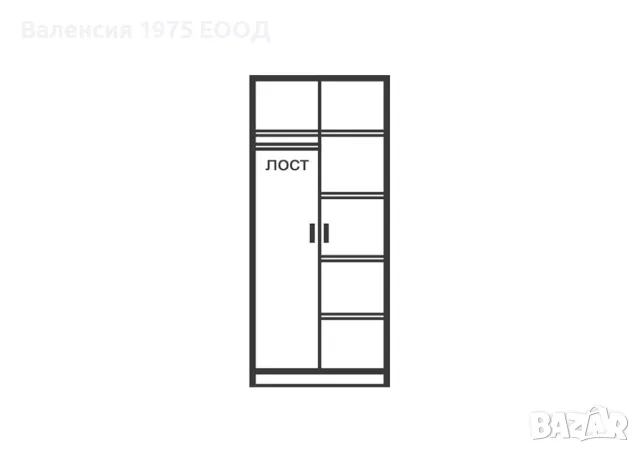 Двукрил гардероб Сити 1007, снимка 3 - Гардероби - 46495114