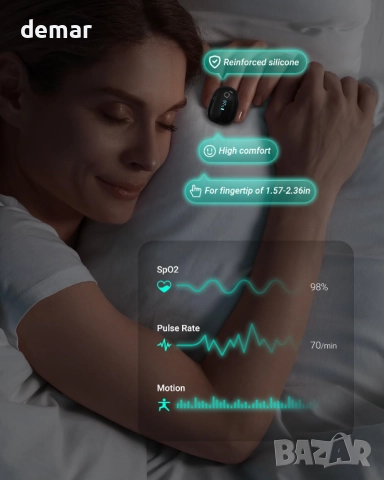 HOLFENRY Bluetooth монитор за SpO2, пулс и перфузионен индекс, снимка 3 - Друга електроника - 51735184