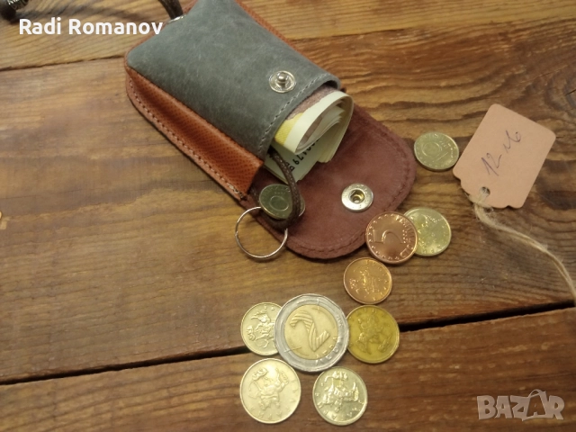 Кожен калъф за авто ключ, кожен ключодържател, детско портмоне, кожен аксесоар 