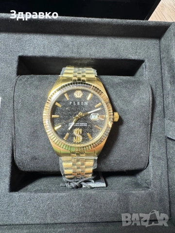 Оригинален мъжки часовник Philipp Plein – златист, закупен от Farfetch, снимка 3 - Мъжки - 54077284