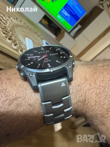 Смарт часовник GARMIN FENIX 8 AMOLED SAPPHIRE TITAN Orange Silic Band 47 MM, GPS, WLAN and NFC, снимка 1