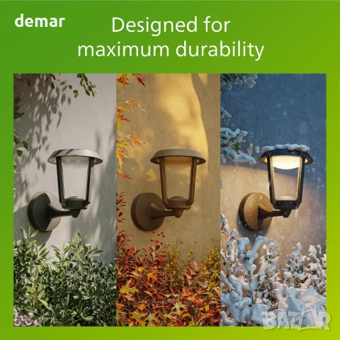 Външна LED стенна лампа Philips Nuvy, 800 lm, 2700 K, PowerShield,IP44, снимка 6 - Лампи за стена - 54016387