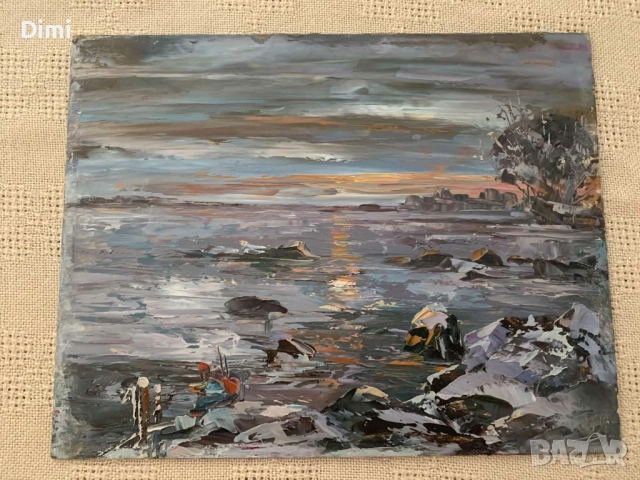 МЕТОДИ ИДАКИЕВ масло море, снимка 2 - Картини - 52858695