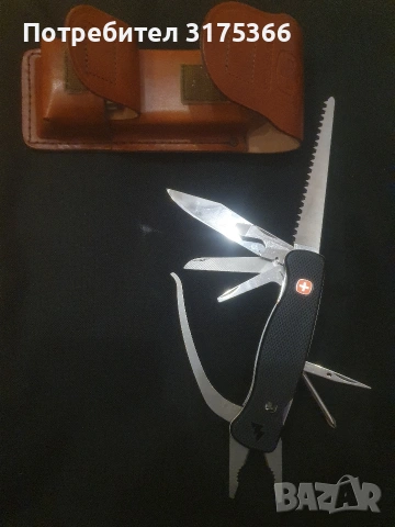 WENGER MULTI TOOL Швейцария НОВ с производствена смазка калъф от здрава естествена кожа VICTORINOX 