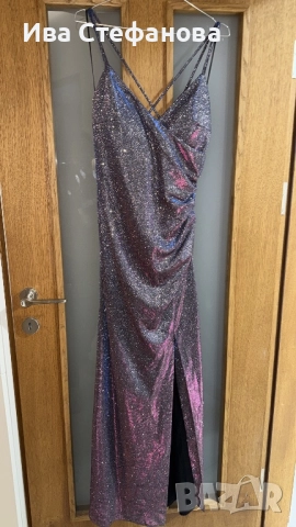 Нова дълга парти коктейлна официална хамелион рокля 