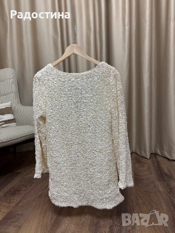 Рокля с пайети и панделка, снимка 5 - Рокли - 53342916