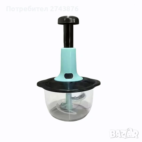 Ръчен чопър за зеленчуци - капацитет 1.5, пресов тип, без електричество, многофункционален кухненски