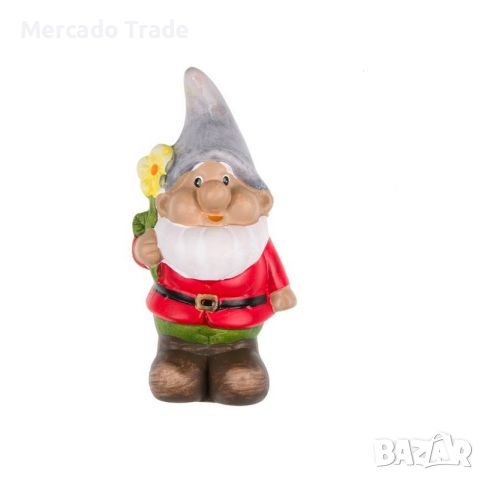 Декоративна фигурка Mercado Trade, Джудже с цвете, Керамична