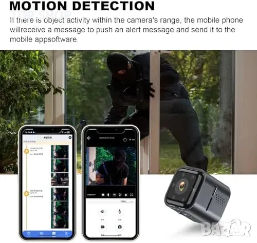 Нова Мини шпионска камера 4K HD с нощно виждане и движение за охрана, снимка 2 - IP камери - 49309330