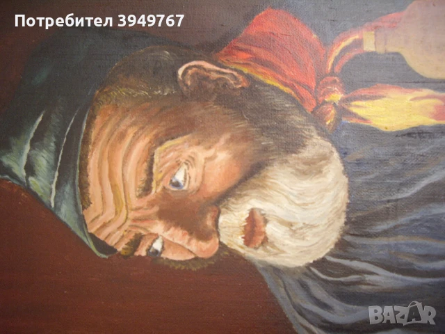 Стара картина ,масло върху платно., снимка 3 - Картини - 50658391