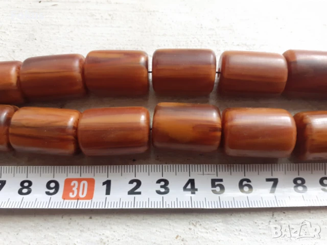 Огромна броеница от каталин 33 зърна + поп с дамари, снимка 3 - Антикварни и старинни предмети - 51205344