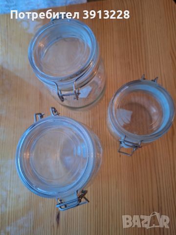 Стъклени съдове за съхранение-3бр., снимка 2 - Аксесоари за кухня - 45373513