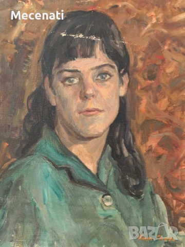 СИМЕОН ГЛОГИНКОВ (1919 - 1997) масло/платно портрет, снимка 2 - Картини - 53113503