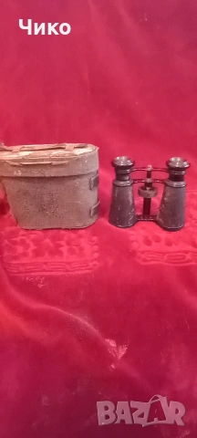 Френски стар бронзов бинокъл със калъф, снимка 3 - Антикварни и старинни предмети - 53309936