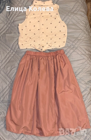 Детска ефектна дълга пола за повод плюс топ H&M 9-10 г, снимка 3 - Детски рокли и поли - 52860526