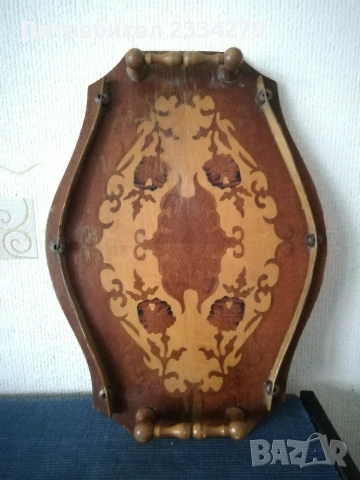 Антикварни подноси: дървен поднос интарзия, бронзов поднос, поднос метал и порцелан. . , снимка 7 - Антикварни и старинни предмети - 53662846