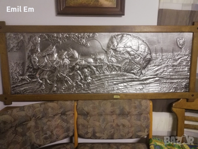 Картина от метал и дърво ръчна изработка , снимка 2 - Антикварни и старинни предмети - 52893065