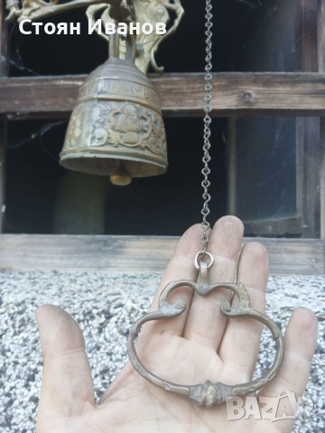 Старинна френска камбана с ангелче - красива декорация за входна врата, снимка 4 - Други - 51903861